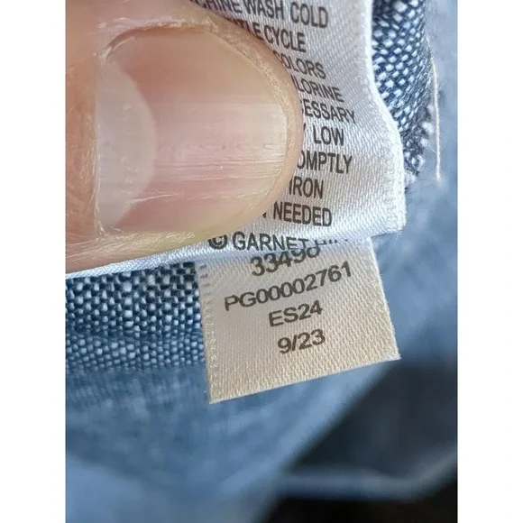 NWT Garnet Hill Classic Linen Shirt Dress Size 14 Button Up Collared Sleeveless - Picture 13 of 13